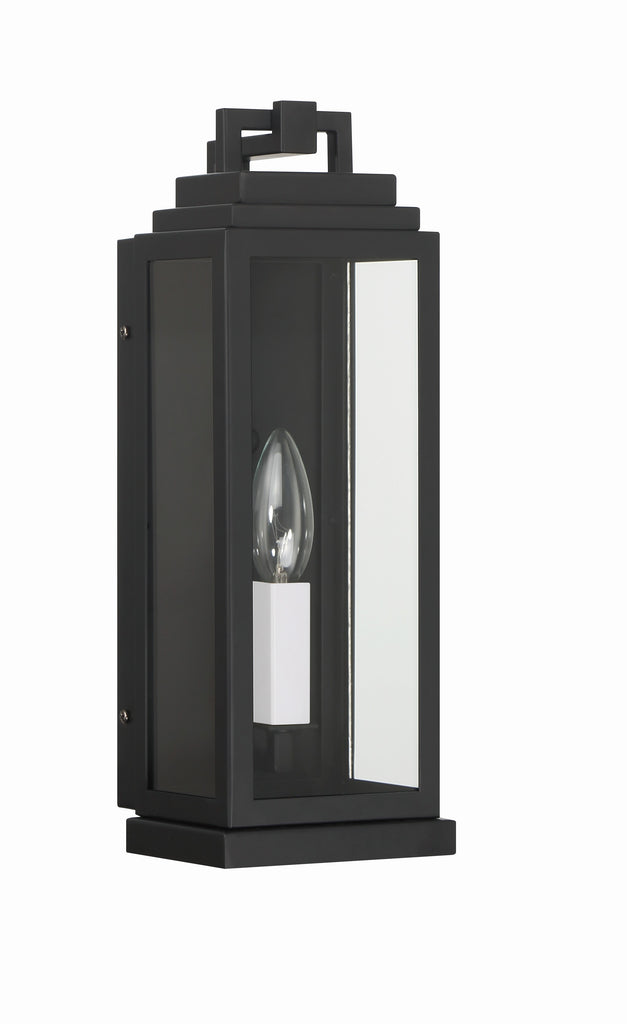 Aspen 1 Light Matte Black Outdoor Sconce Crystorama