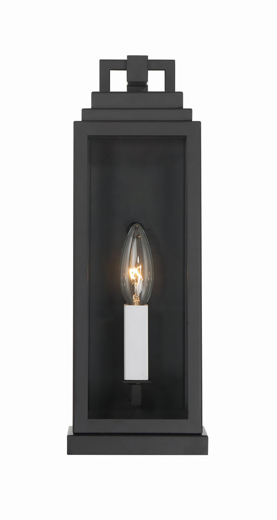 Aspen 1 Light Matte Black Outdoor Sconce Crystorama