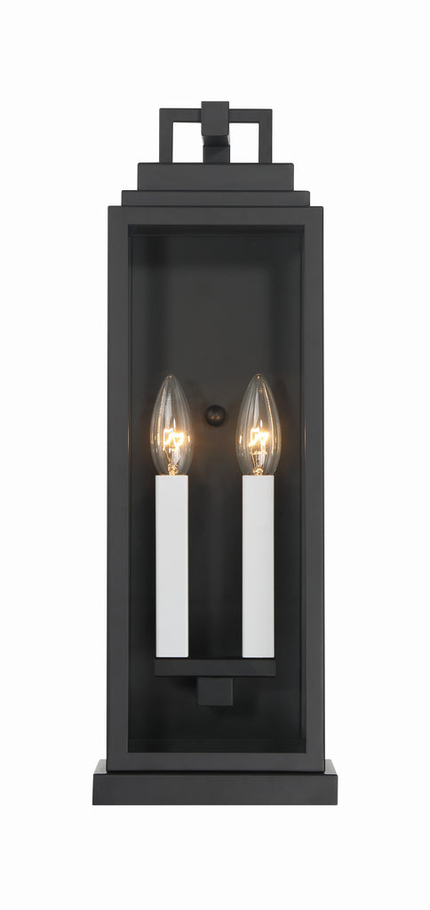 Aspen 2 Light Matte Black Outdoor Sconce Crystorama