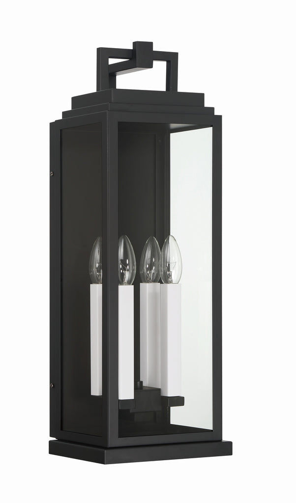 Aspen 4 Light Matte Black Outdoor Sconce Crystorama