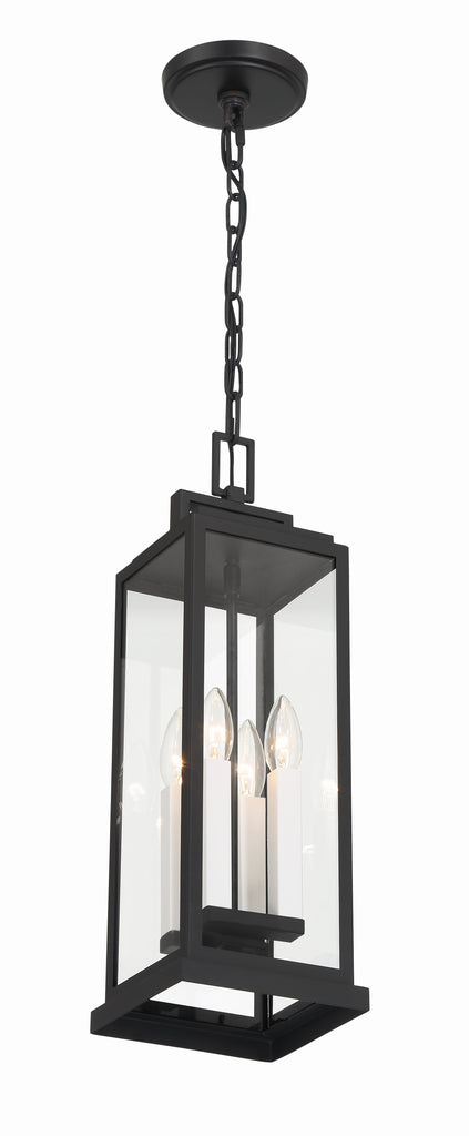 Aspen 4 Light Matte Black Outdoor Pendant Crystorama