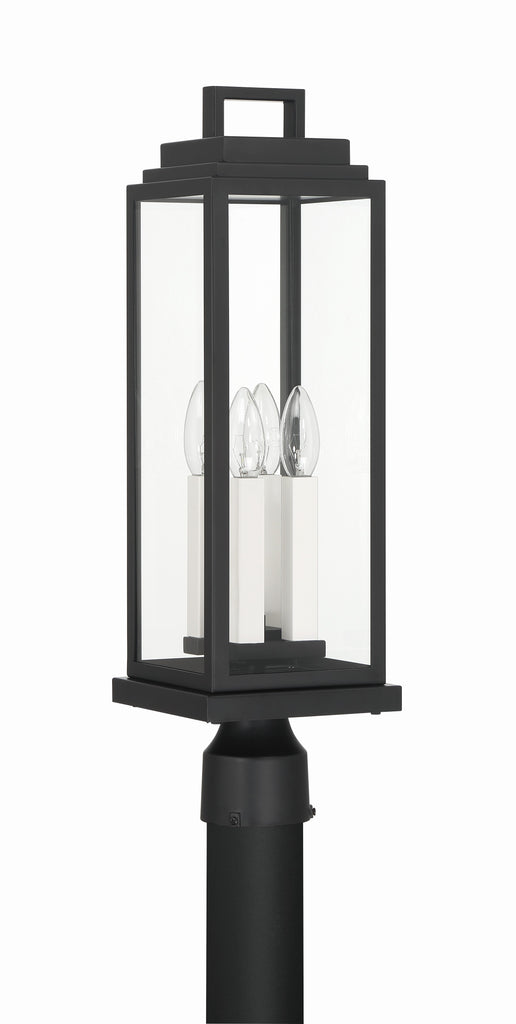 Crystorama Crystorama Aspen 4 Light Matte Black Outdoor Post