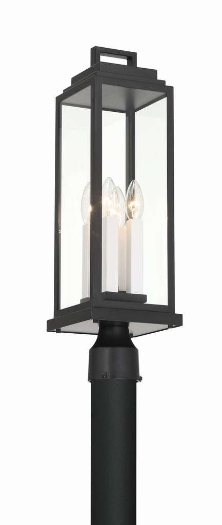 Crystorama Crystorama Aspen 4 Light Matte Black Outdoor Post