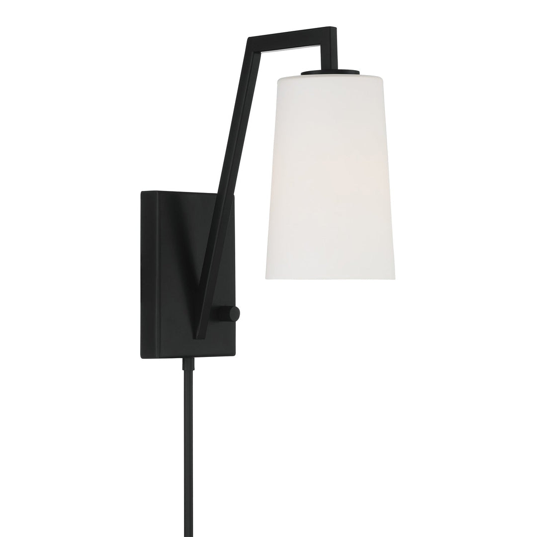 Avon 1 Light Matte Black Task Sconce Crystorama