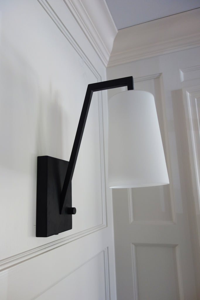 Avon 1 Light Matte Black Task Sconce Crystorama