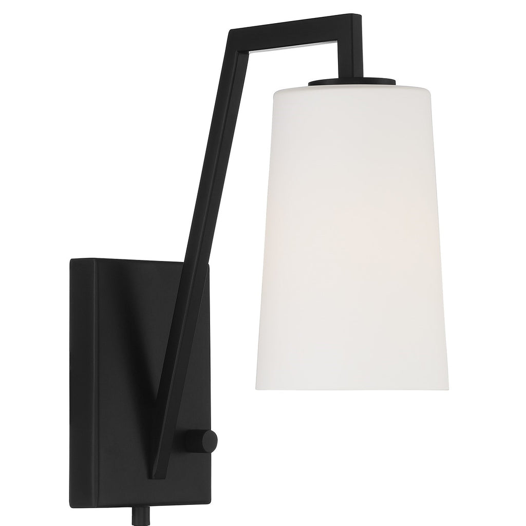 Avon 1 Light Matte Black Task Sconce Crystorama