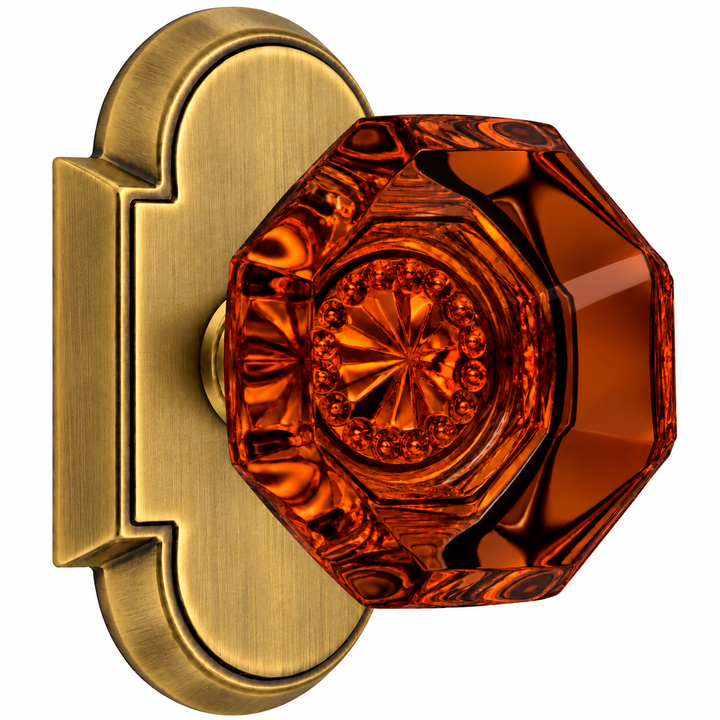 Magnifique® Arched Door Set with Amber Glass Knobs (Several Finishes Available)
