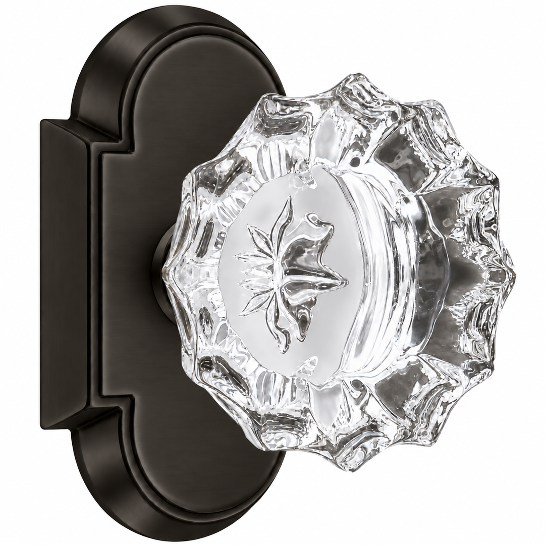 Magnifique® Arched Door Set with Crystal Fluted Knobs (Several Finishes Available)