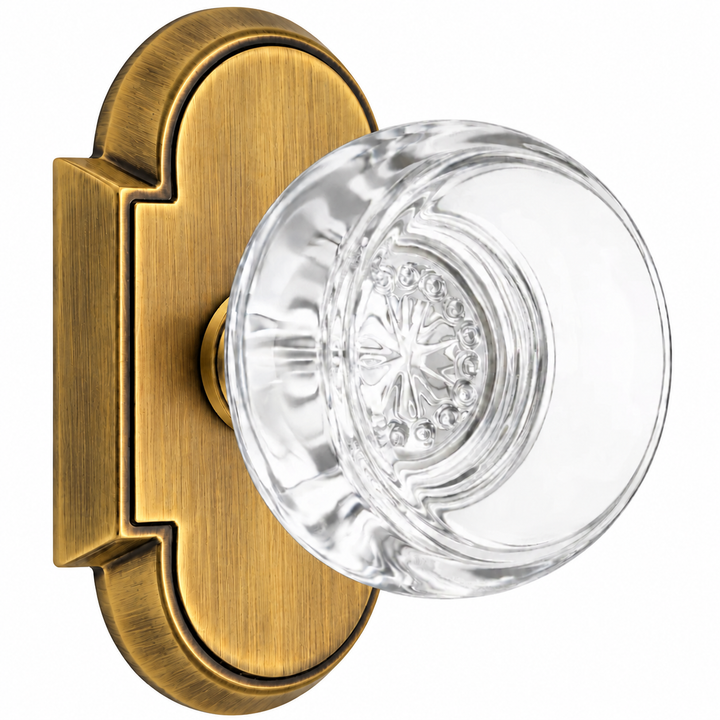 Magnifique® Arched Door Set with Round Crystal Knobs (Several Finishes Available)