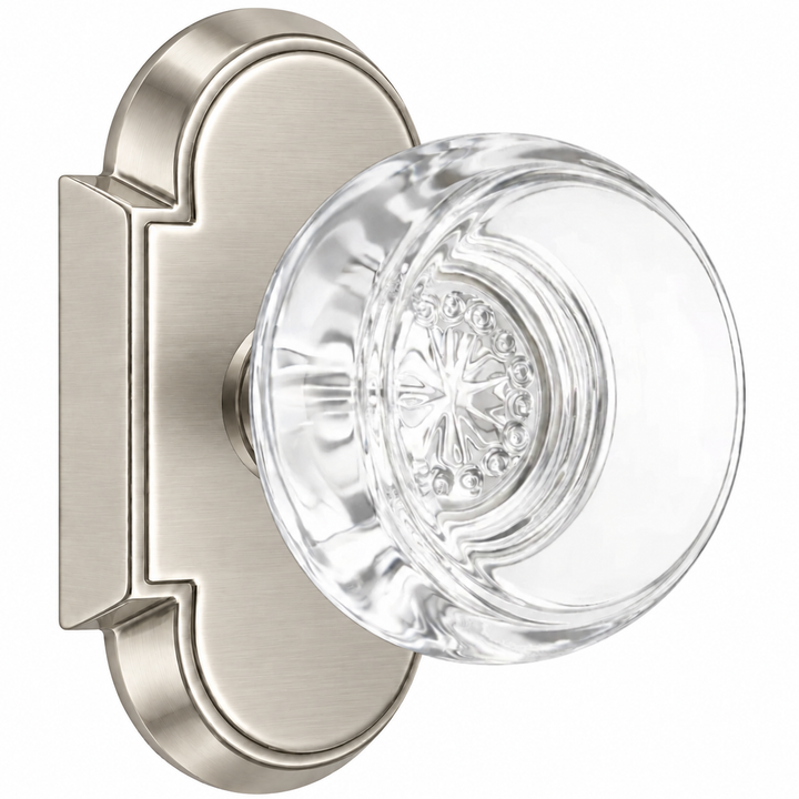 Magnifique® Arched Door Set with Round Crystal Knobs (Several Finishes Available)
