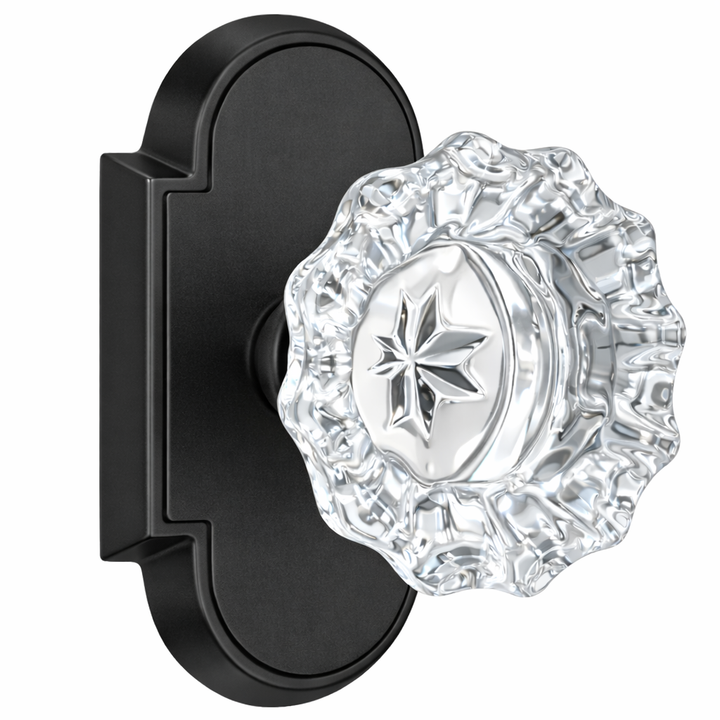 Magnifique® Arched Door Set with Crystal Fluted Knobs (Several Finishes Available)