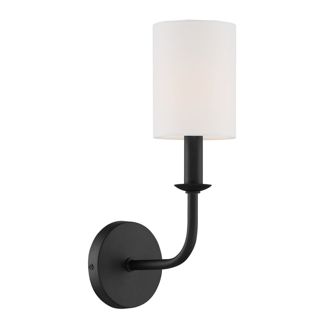 Bailey 1 Light Matte Black Sconce Crystorama