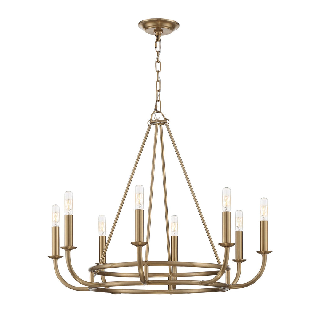 Bailey 8 Light Aged Brass Chandelier Crystorama