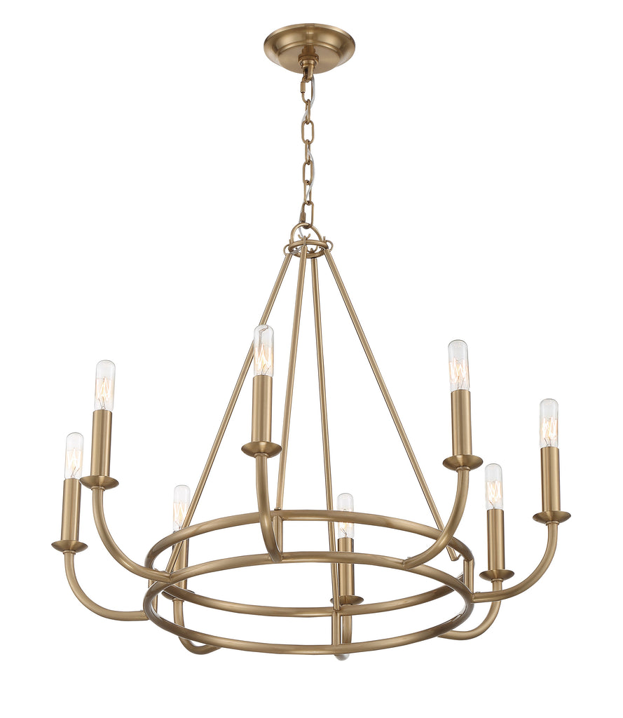 Bailey 8 Light Aged Brass Chandelier Crystorama