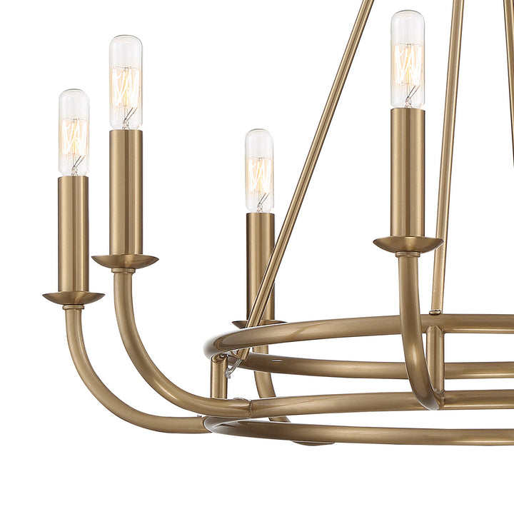 Bailey 8 Light Aged Brass Chandelier Crystorama