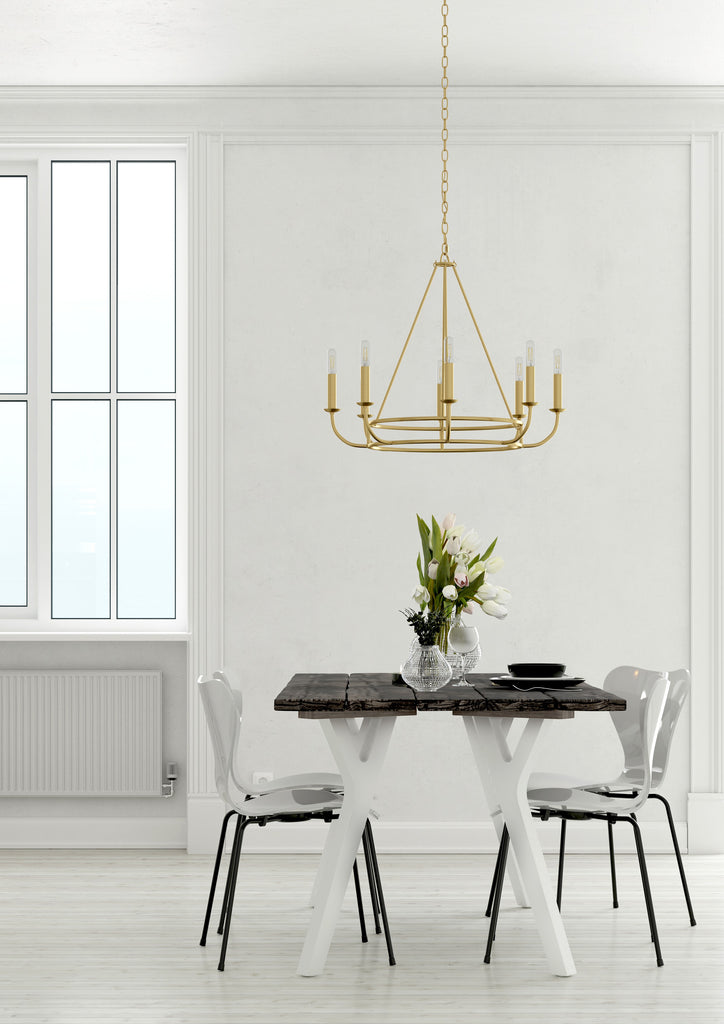 Bailey 8 Light Aged Brass Chandelier Crystorama