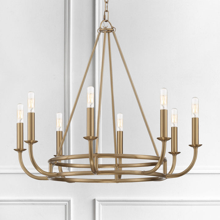 Bailey 8 Light Aged Brass Chandelier Crystorama