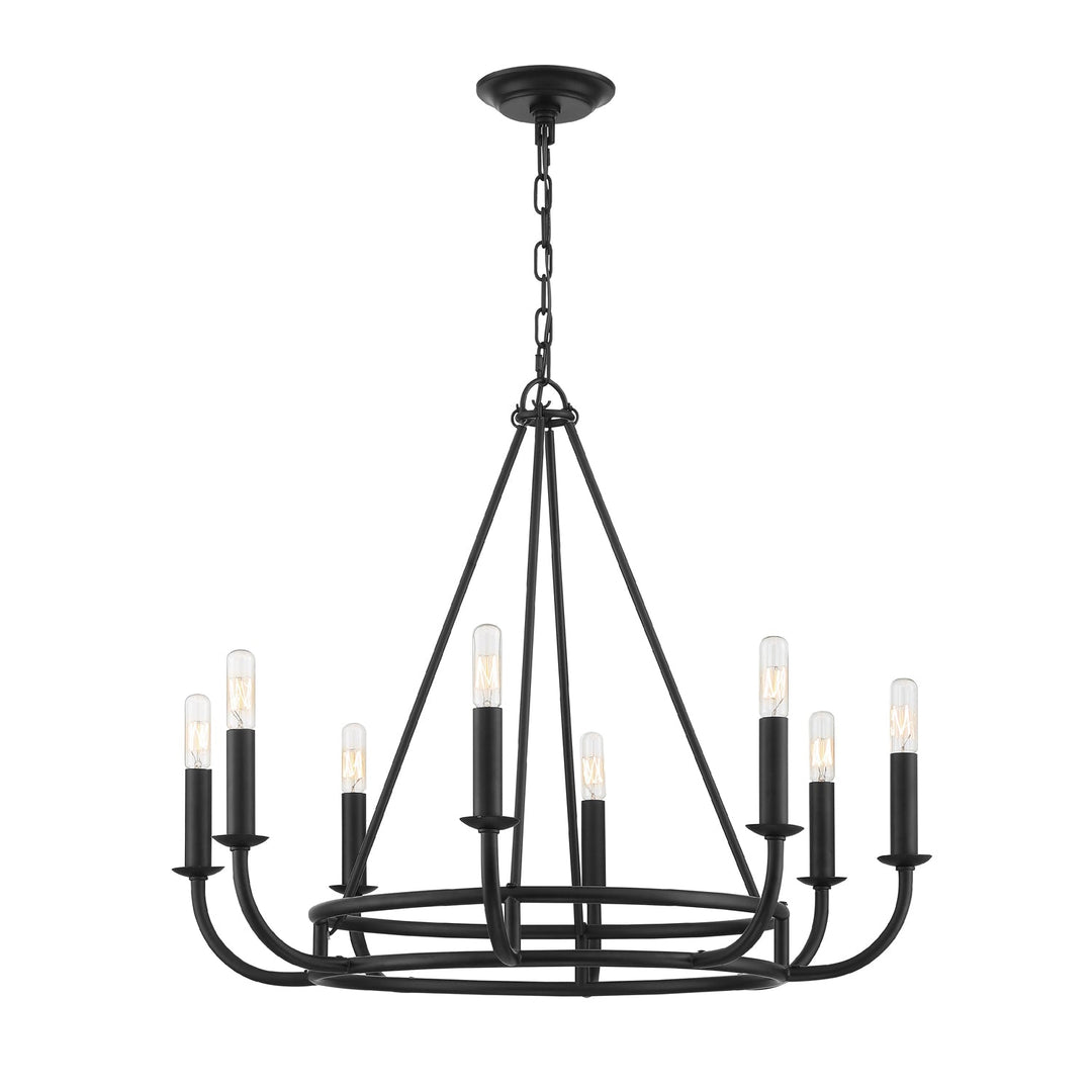 Bailey 8 Light Matte Black Chandelier Crystorama