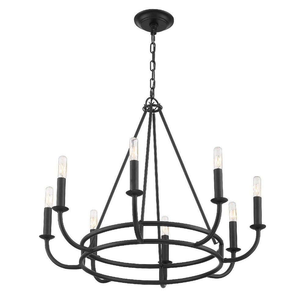 Bailey 8 Light Matte Black Chandelier Crystorama