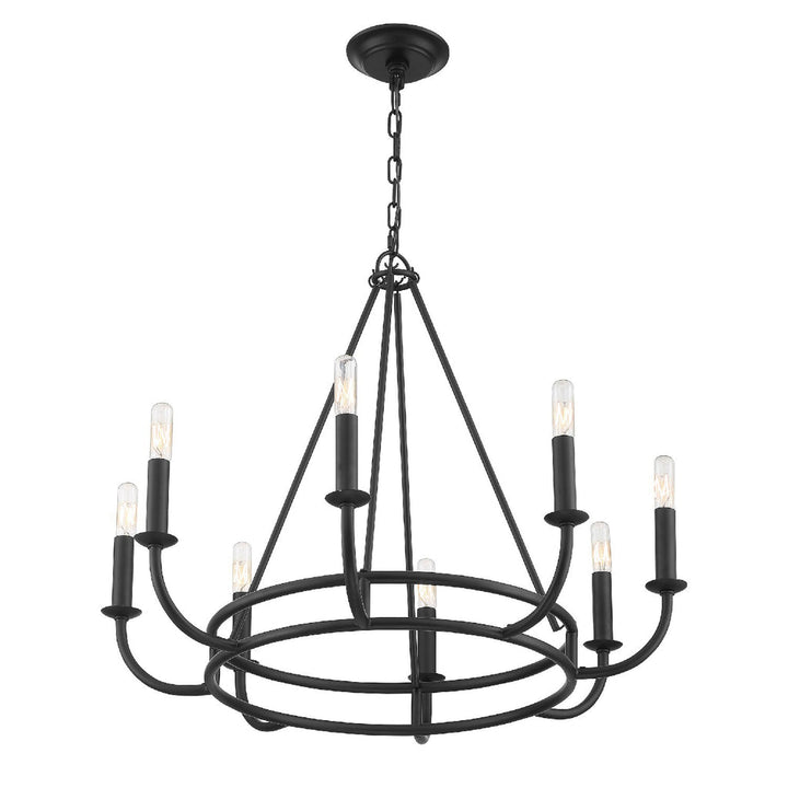 Bailey 8 Light Matte Black Chandelier Crystorama