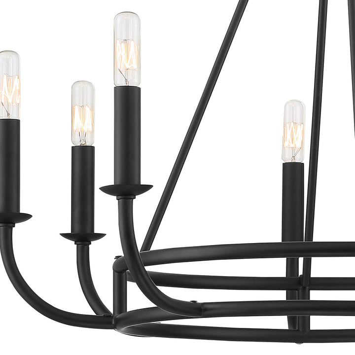 Bailey 8 Light Matte Black Chandelier Crystorama