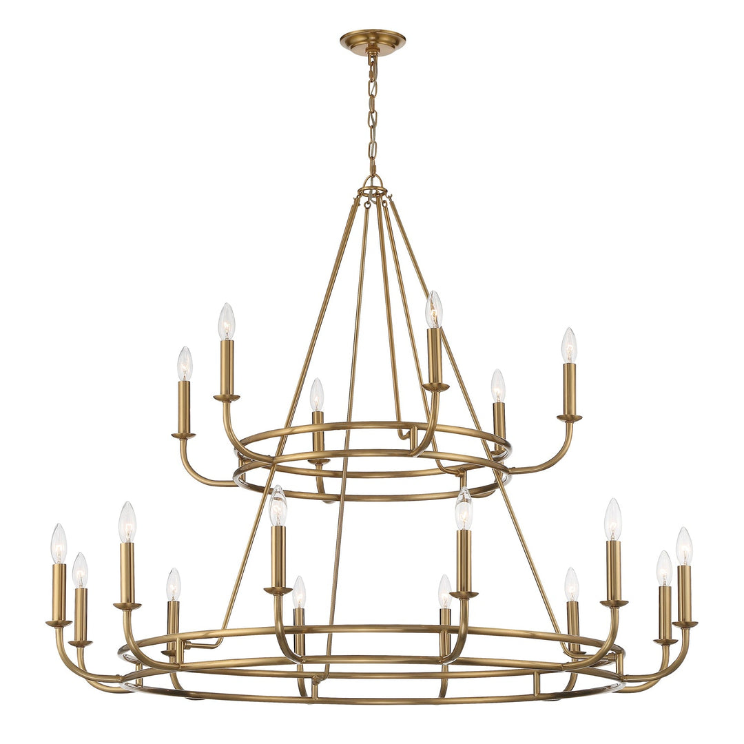 Bailey 18 Light Aged Brass Chandelier Crystorama