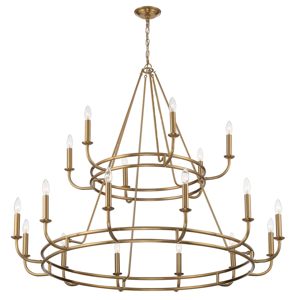 Bailey 18 Light Aged Brass Chandelier Crystorama