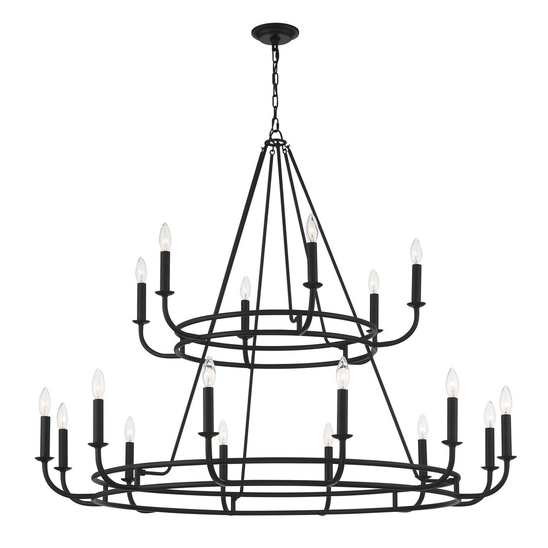 Bailey 18 Light Matte Black Chandelier Crystorama