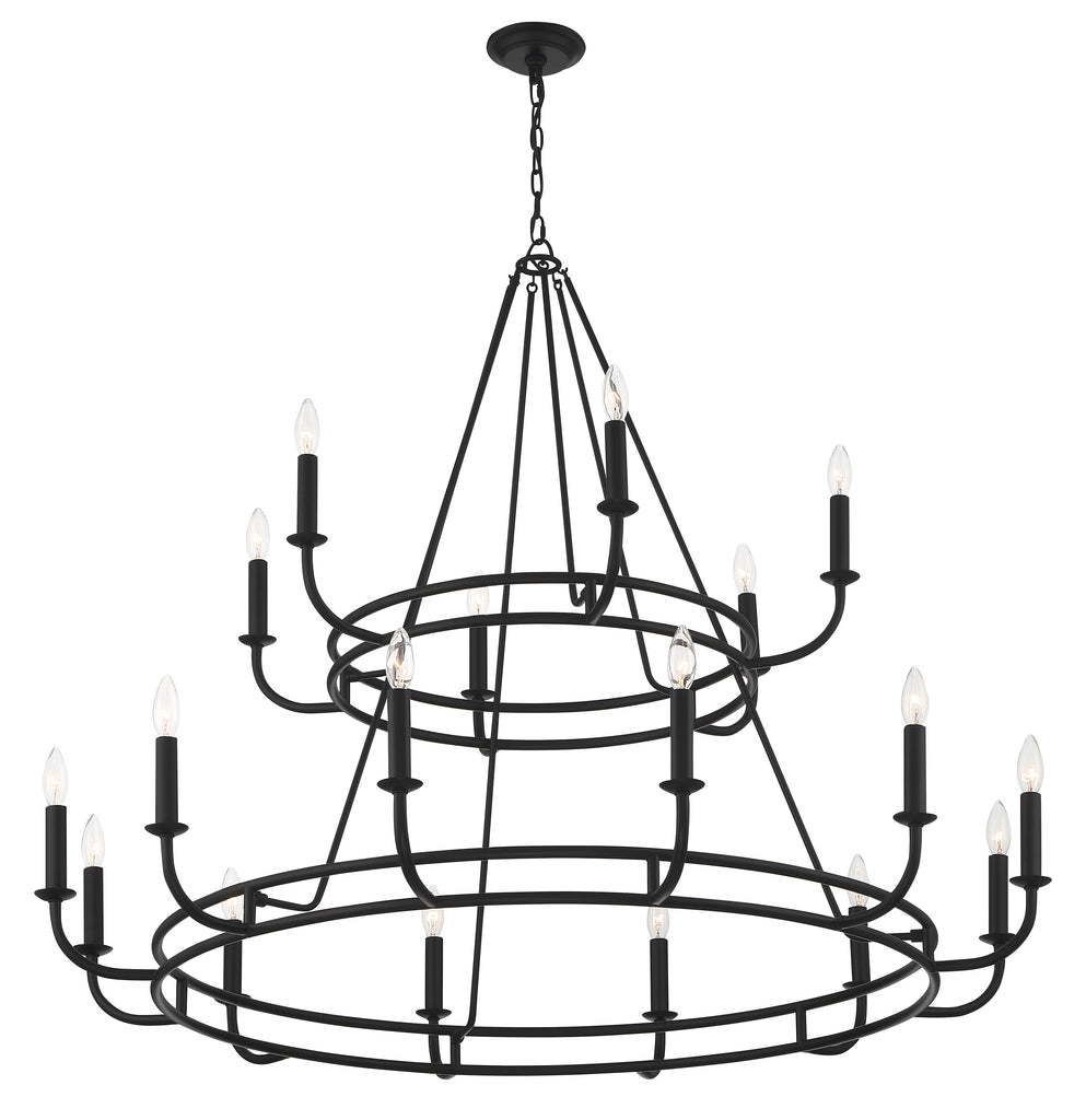 Bailey 18 Light Matte Black Chandelier Crystorama