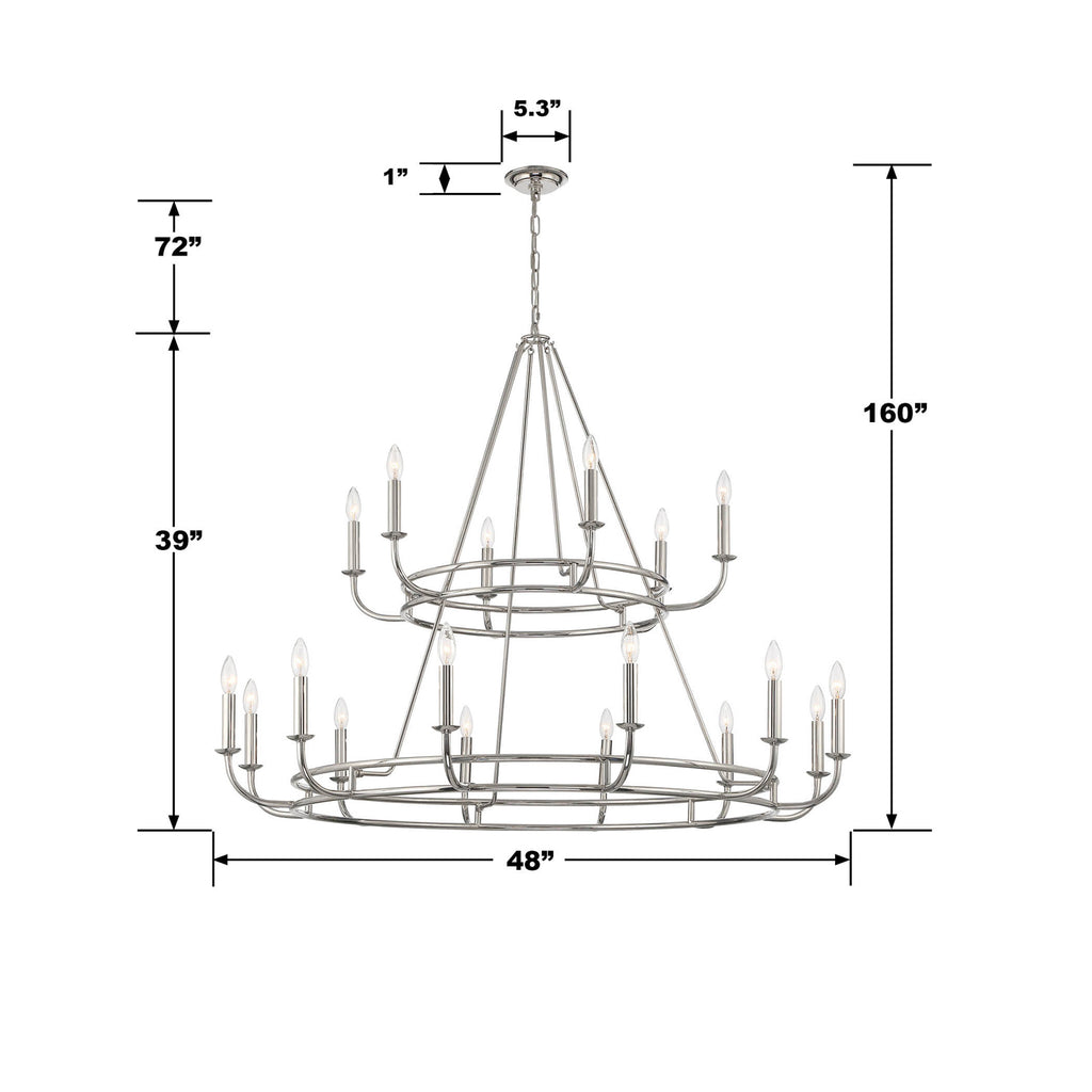 Bailey 18 Light Polished Nickel Chandelier Crystorama