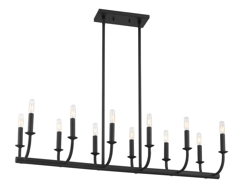 Bailey 12 Light Matte Black Chandelier Crystorama