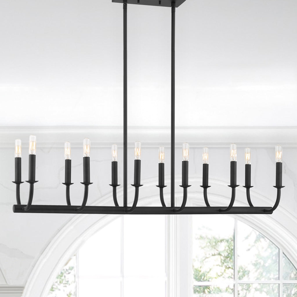 Bailey 12 Light Matte Black Chandelier Crystorama