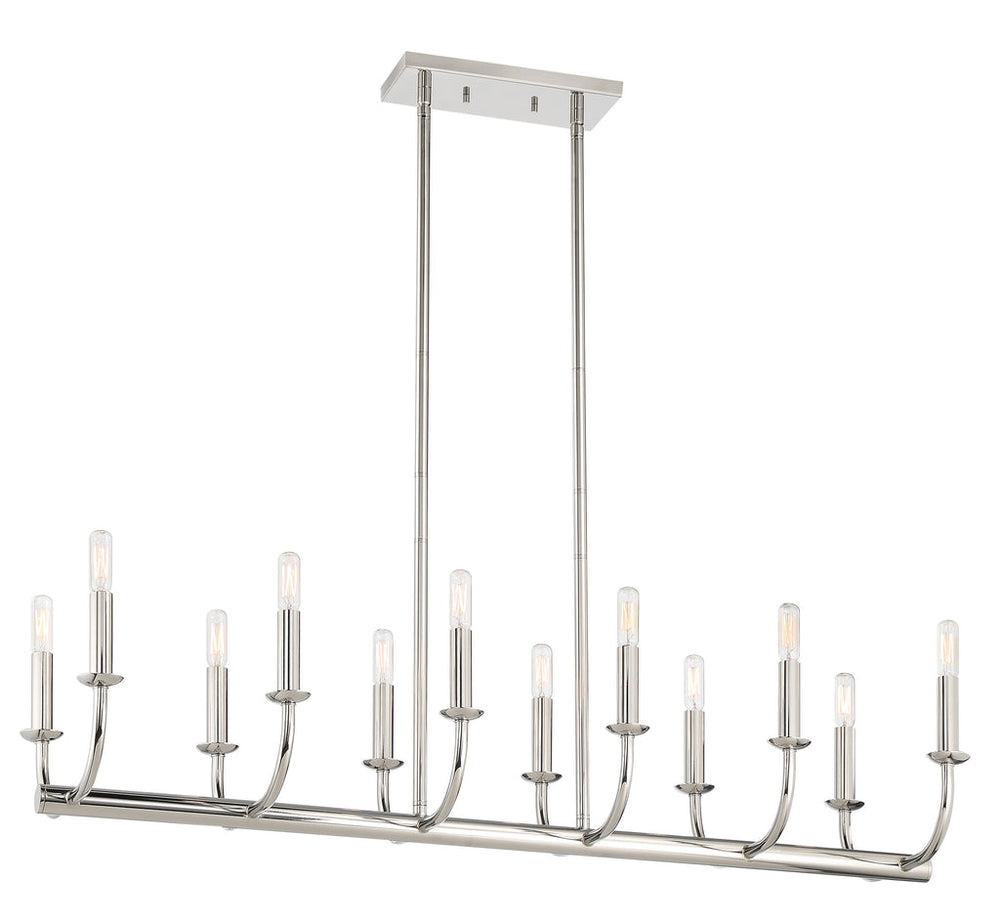 Bailey 12 Light Polished Nickel Chandelier Crystorama