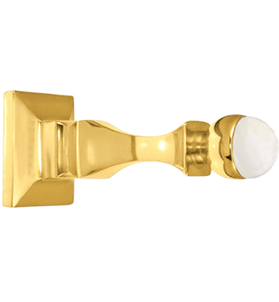3 1/2 Inch Solid Brass Baseboard Door Bumper Stop (Polished Brass Finish)