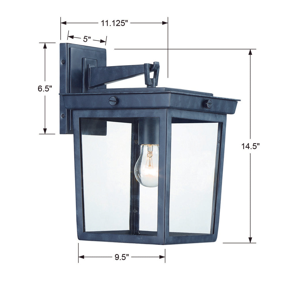 Belmont 1 Light Graphite Outdoor Sconce Crystorama