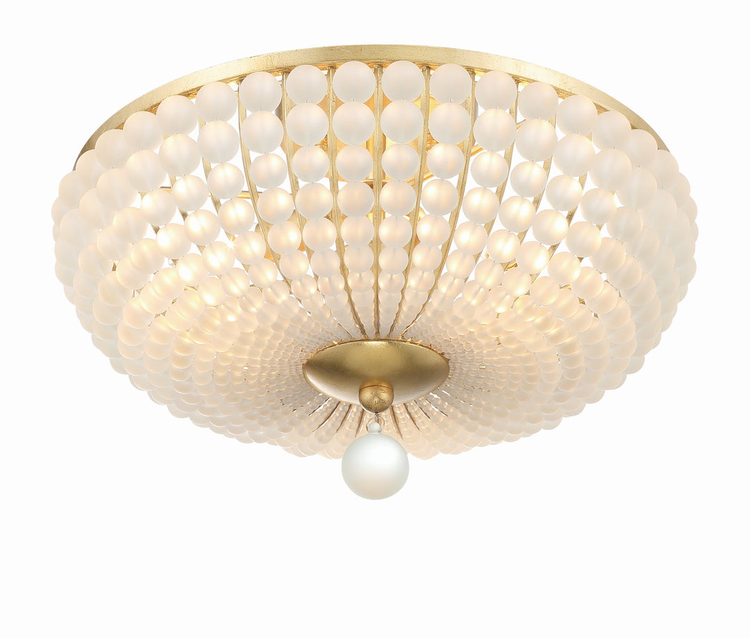 Crystorama Crystorama Bella 3 Light Antique Gold Semi Flush Mount