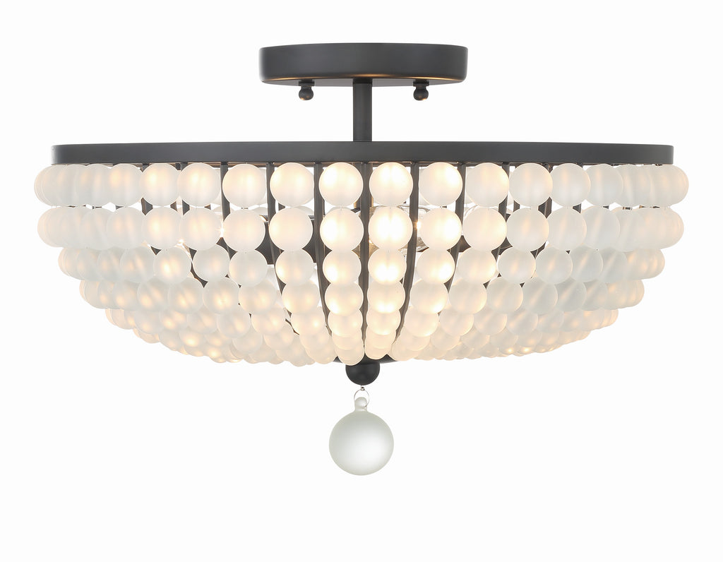 Crystorama Crystorama Bella 3 Light Matte Black Semi Flush Mount