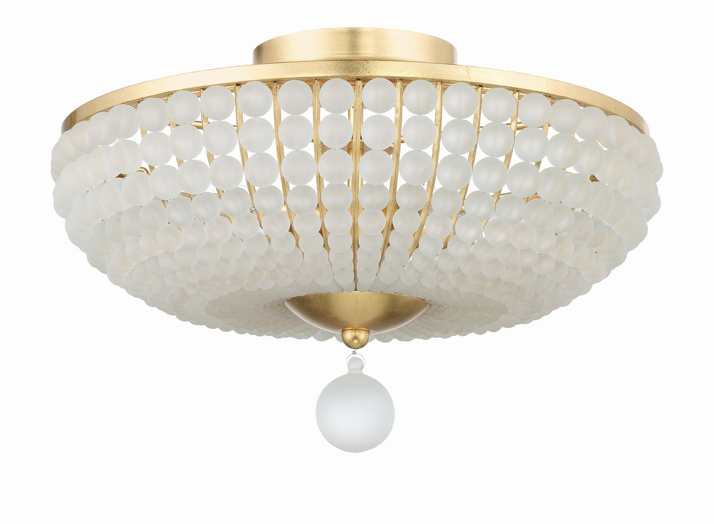 Crystorama Crystorama Bella 4 Light Antique Gold Semi Flush Mount