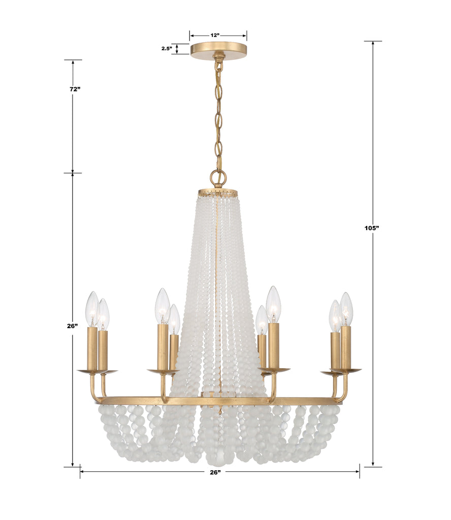 Bella 8 Light Antique Gold Chandelier Crystorama