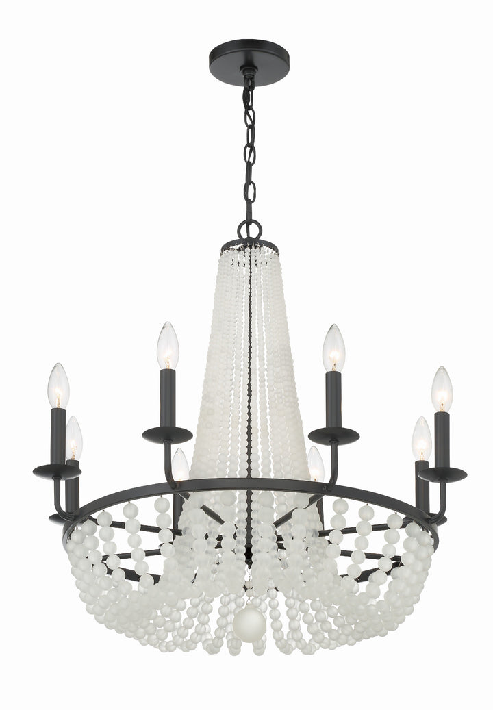 Bella 8 Light Matte Black Chandelier Crystorama