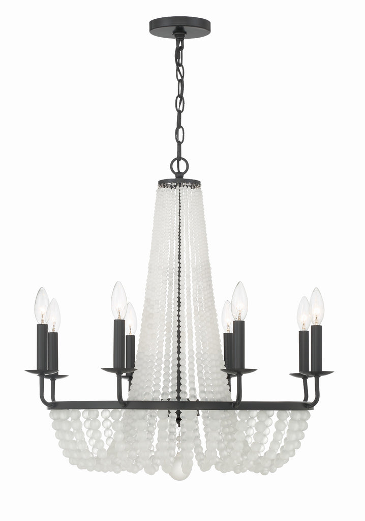 Bella 8 Light Matte Black Chandelier Crystorama