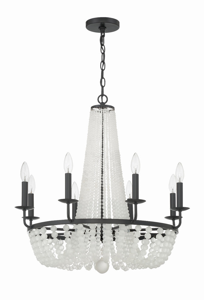 Bella 8 Light Matte Black Chandelier Crystorama