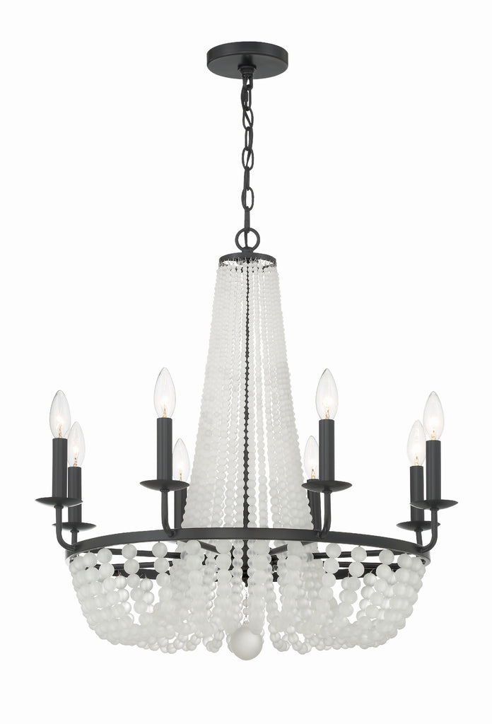 Bella 8 Light Matte Black Chandelier Crystorama