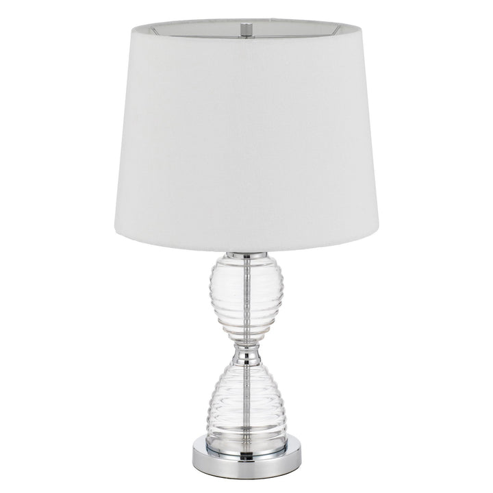EDEN GLASS TABLE LAMP WITH TAPER DRUM HARDBACK SHADE Cal Lighting