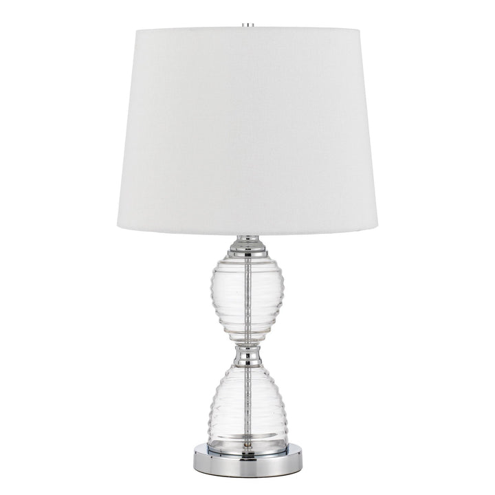 EDEN GLASS TABLE LAMP WITH TAPER DRUM HARDBACK SHADE Cal Lighting