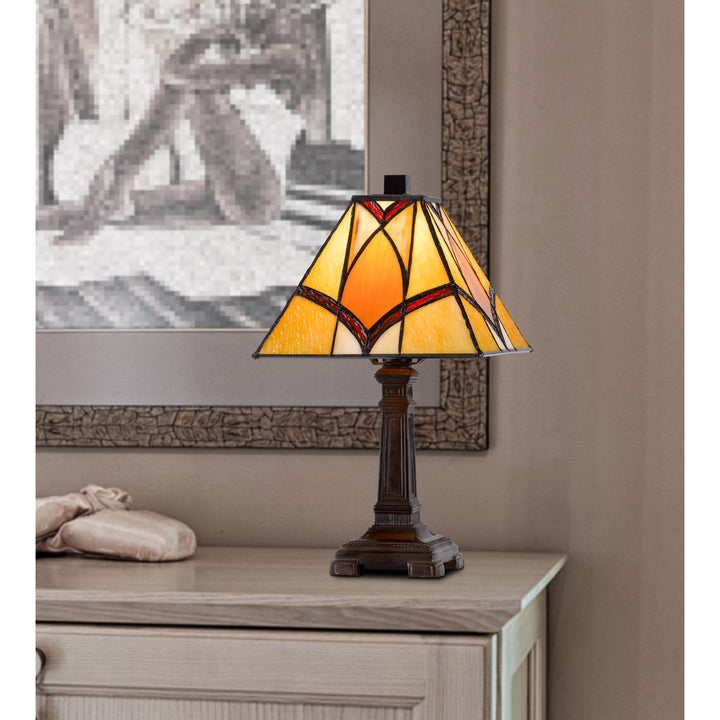 40W METAL/RESIN TIFFANY ACCENT LAMP WITH INLINE SWITCH Cal Lighting