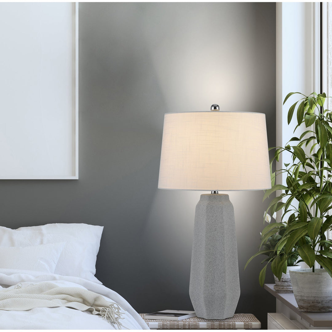 150W 3 WAY DRAYTON CERAMIC TABLE LAMP WITH HARDBACK FABRIC SHADE (SOLD IN PAIRS) Cal Lighting