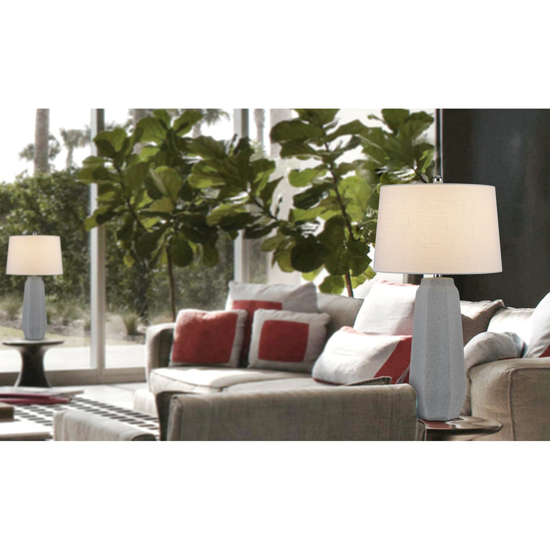 150W 3 WAY DRAYTON CERAMIC TABLE LAMP WITH HARDBACK FABRIC SHADE (SOLD IN PAIRS) Cal Lighting