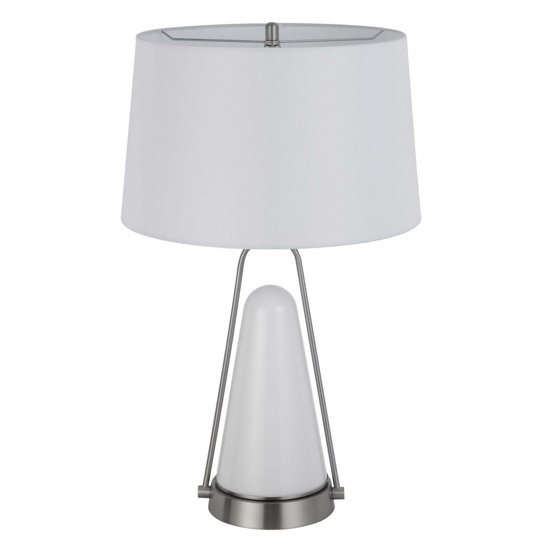 100W BIRCHMORE METAL/GLASS TABLE LAMP WITH BUILT IN LED NIGHT LIGHT Cal Lighting
