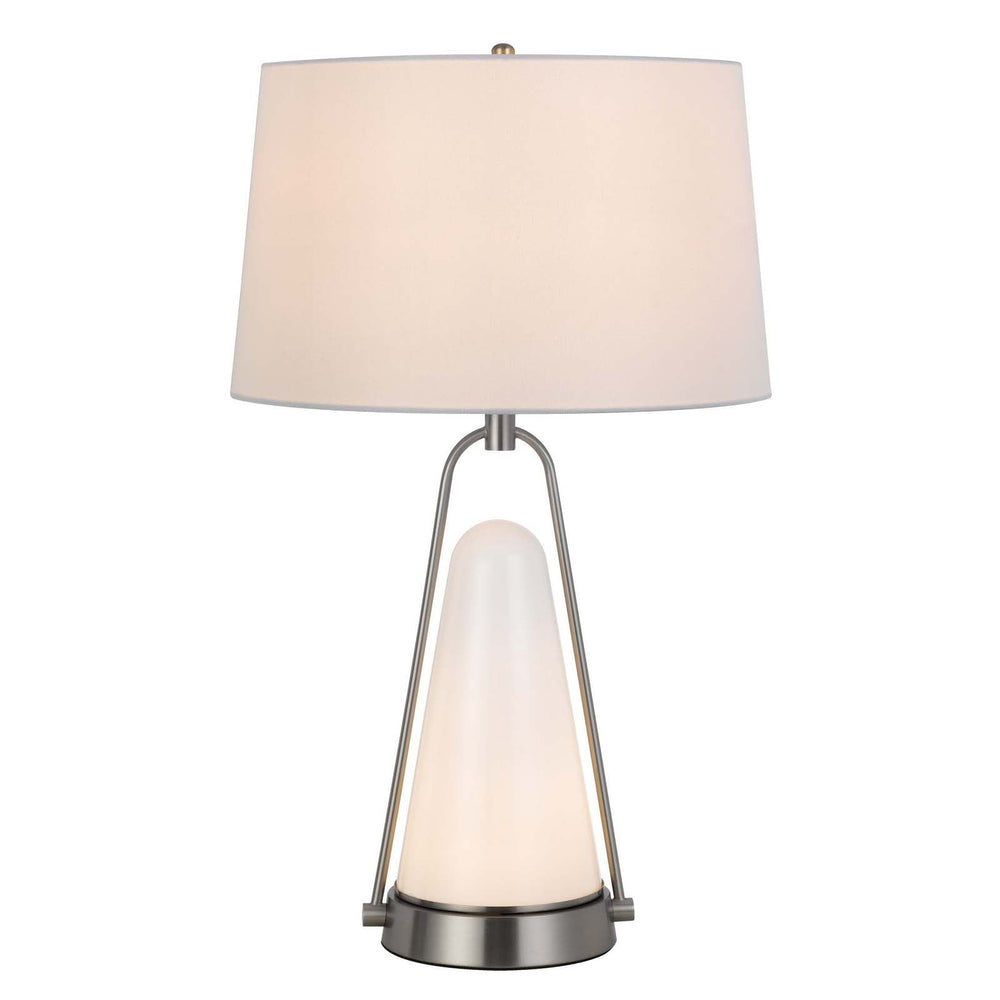 100W BIRCHMORE METAL/GLASS TABLE LAMP WITH BUILT IN LED NIGHT LIGHT Cal Lighting